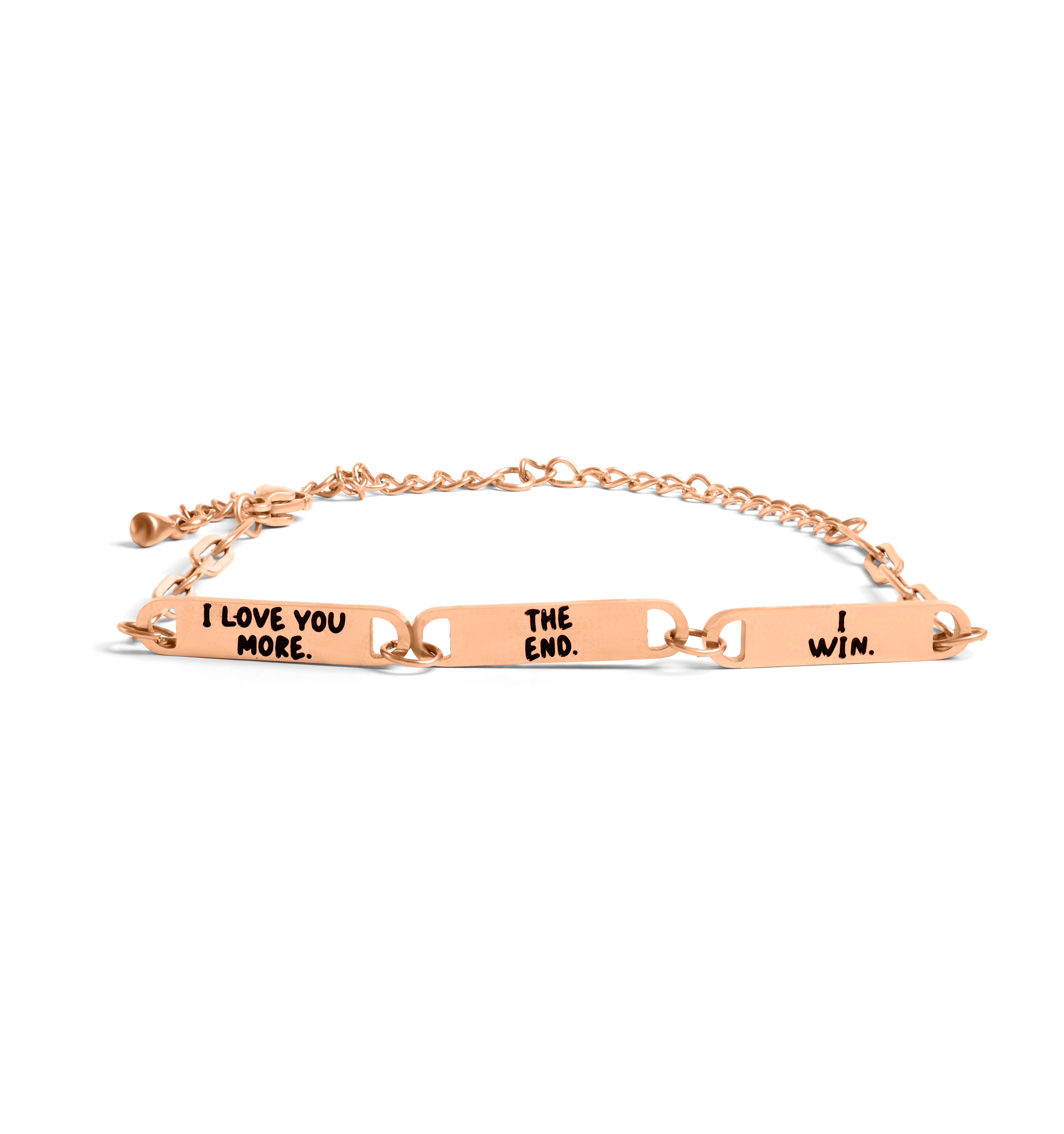 I Love You More Rose Gold 3 Plate Bracelet