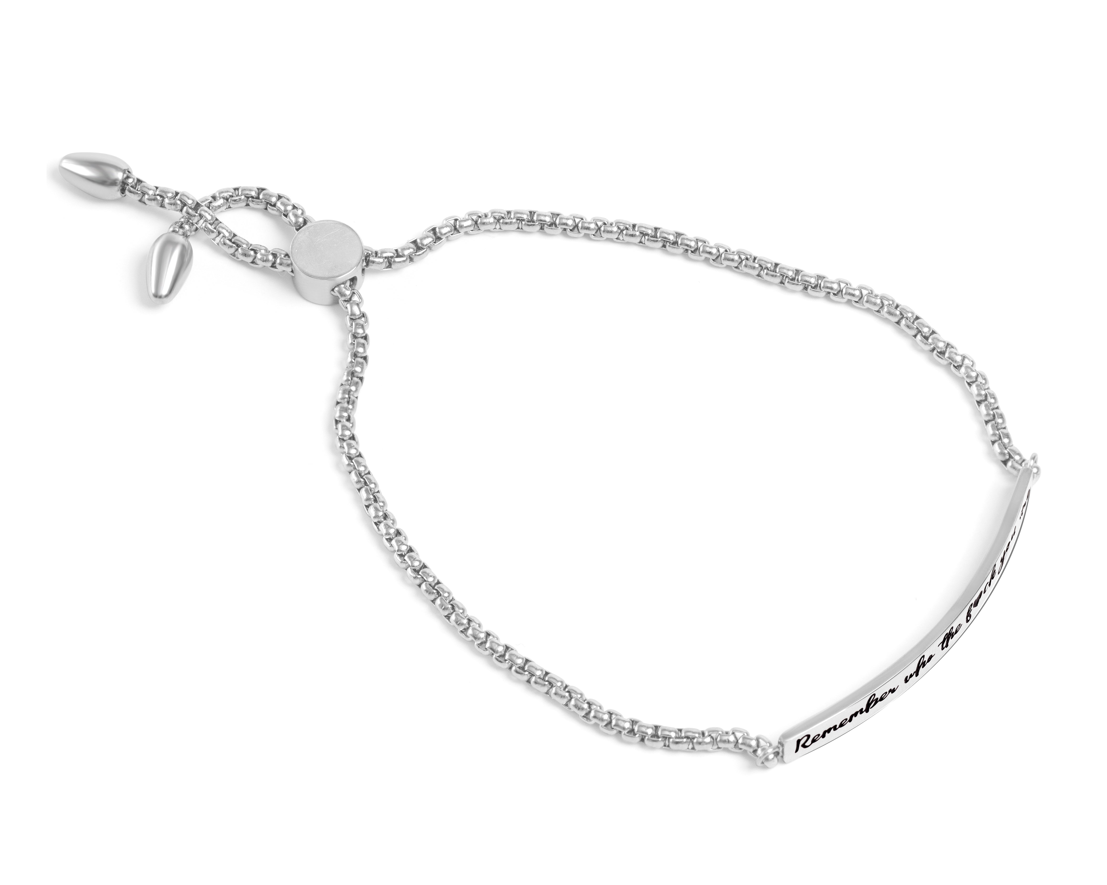 Remember Who Stainless Drawstring Bracelet