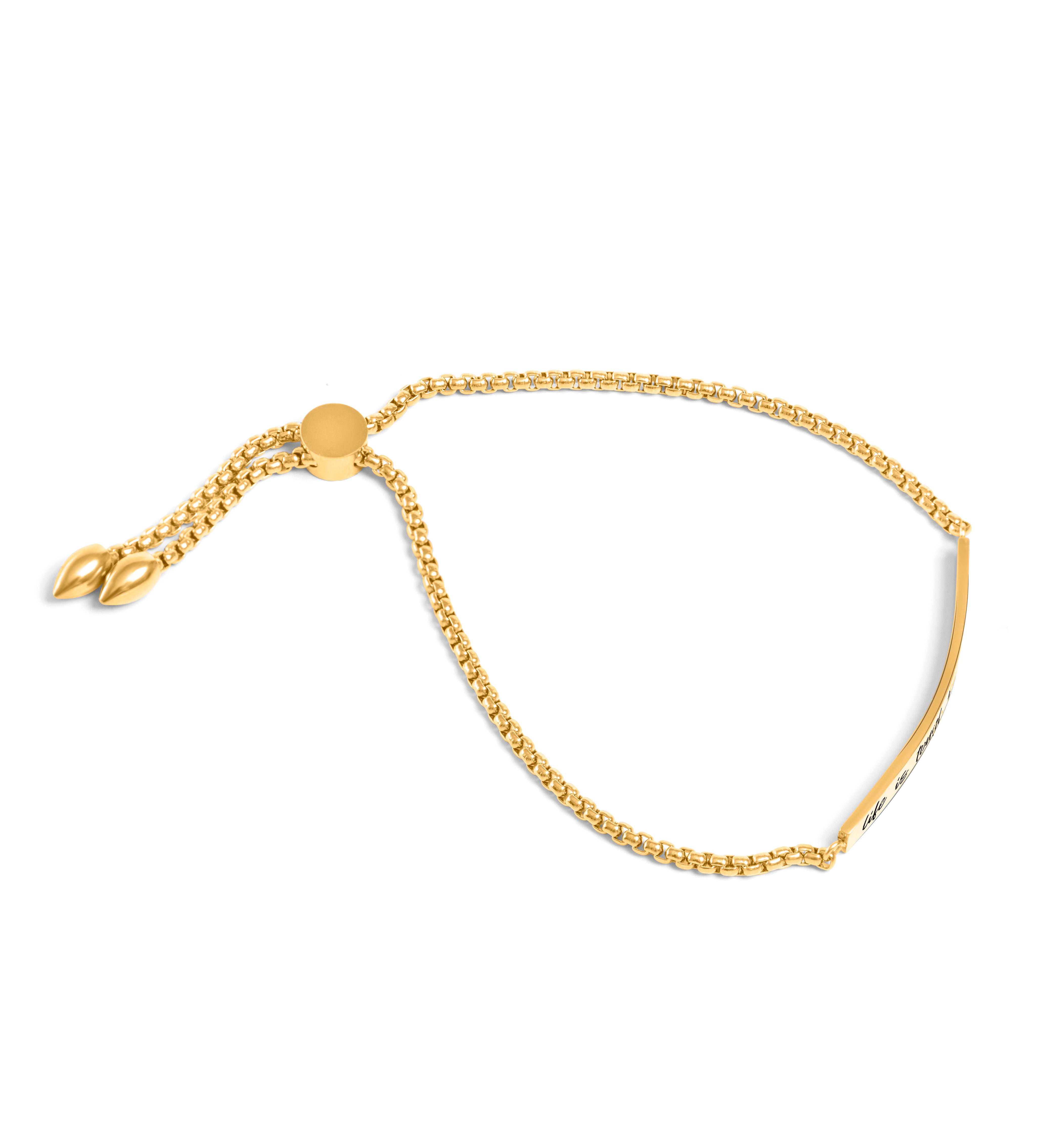 Life is Tough Gold Bar Drawstring Bracelet