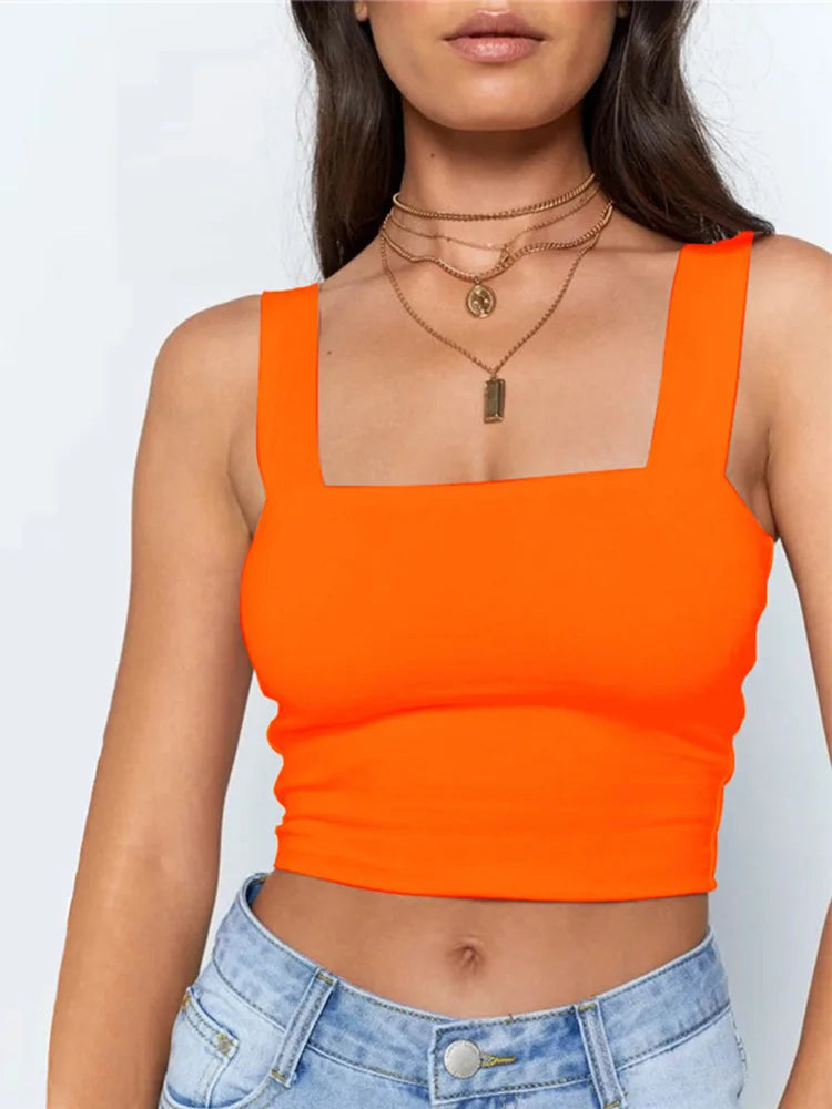 Square Neck Crop Top (5 Colors)