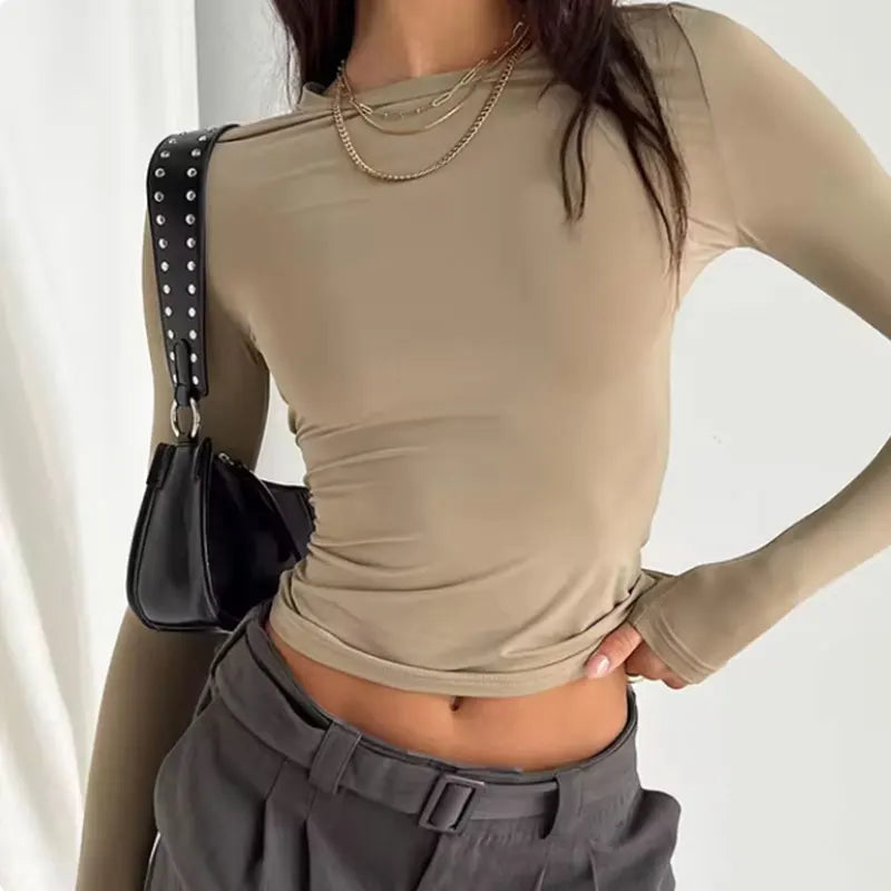 Long Sleeves Crop Top (3 Colors)