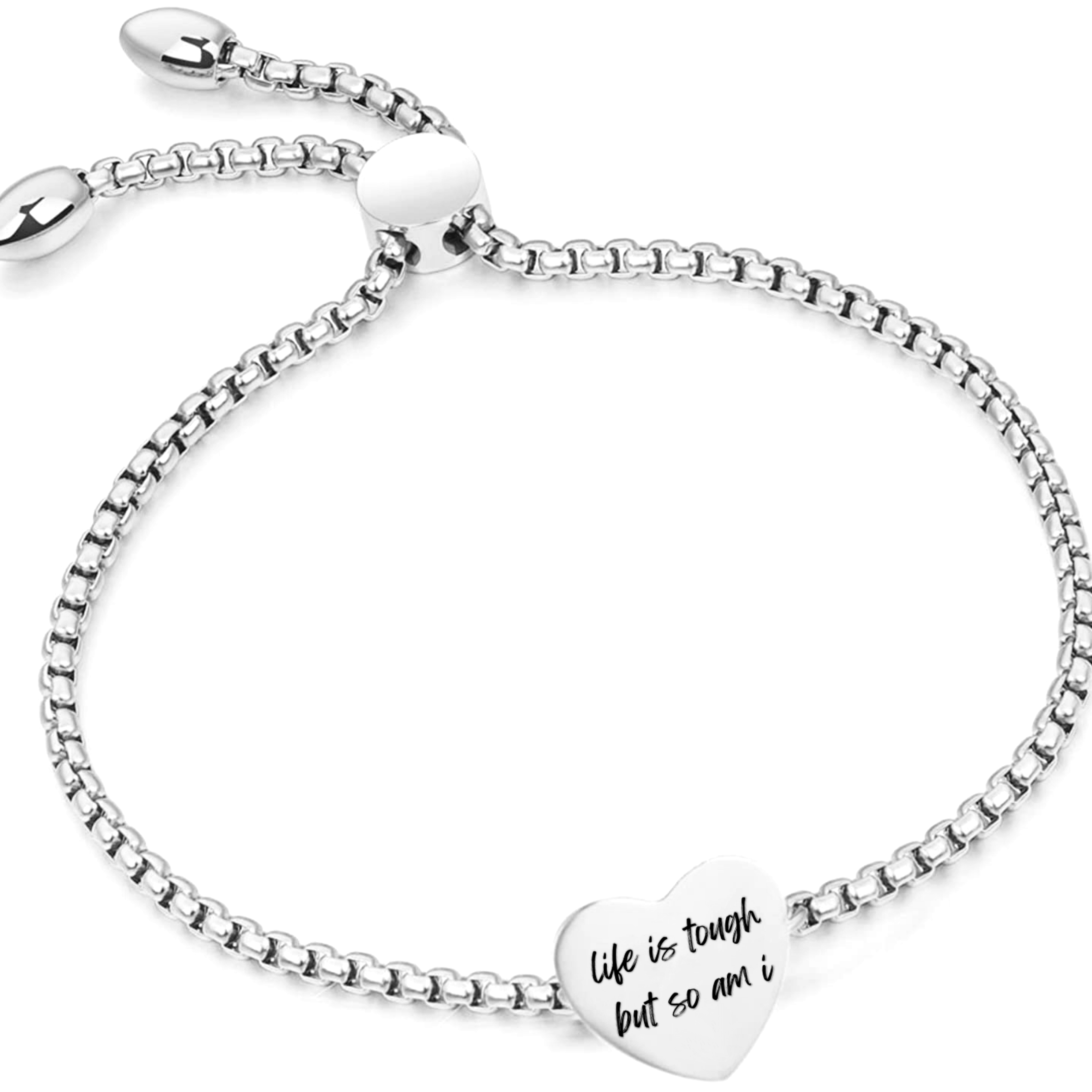 Life is Tough Stainless Drawstring Bracelet