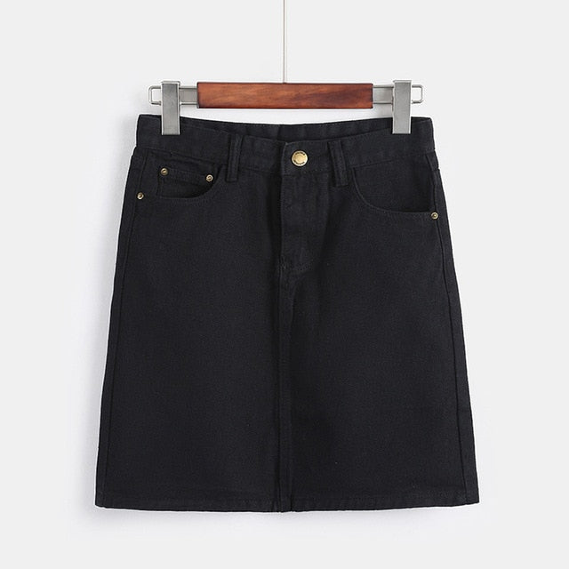 Plus Size Denim Skirt (4 Colors)