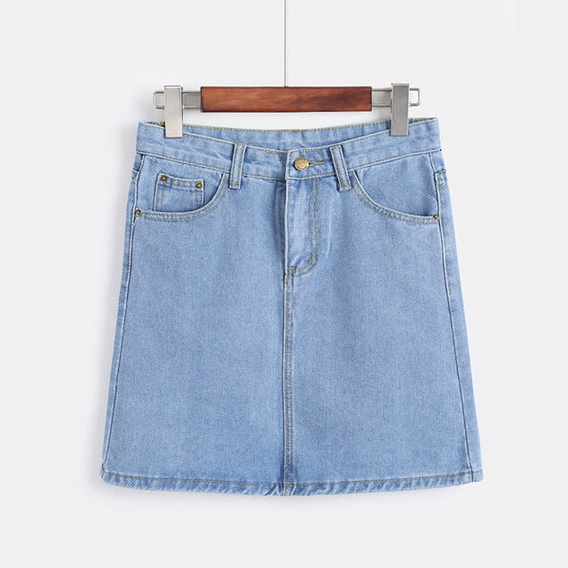 Plus Size Denim Skirt (4 Colors)
