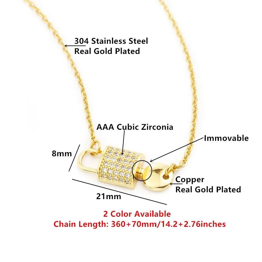 Padlock Crystal Necklace