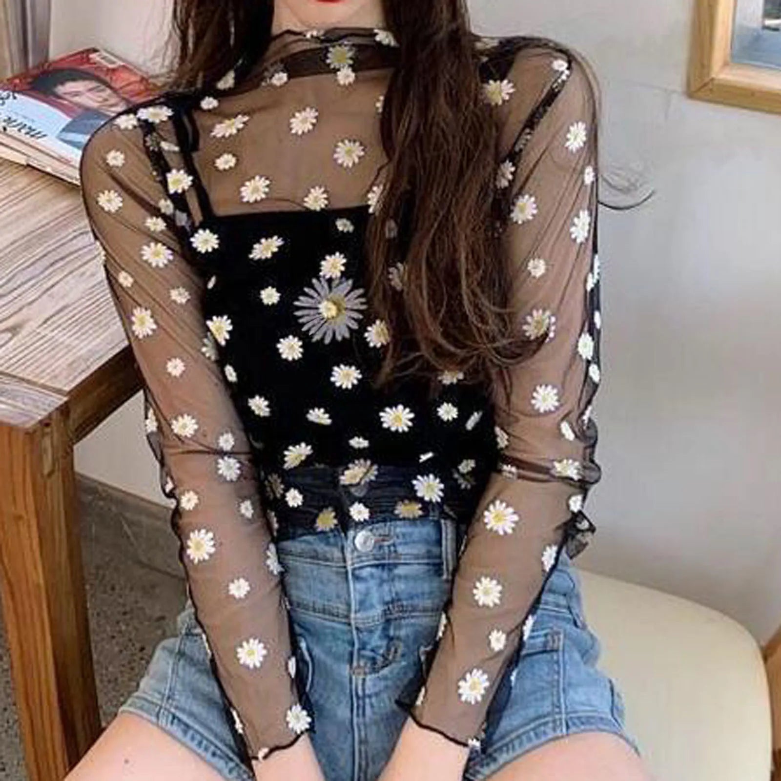 Mesh Daisy Blouse