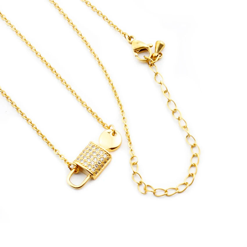 Padlock Crystal Necklace