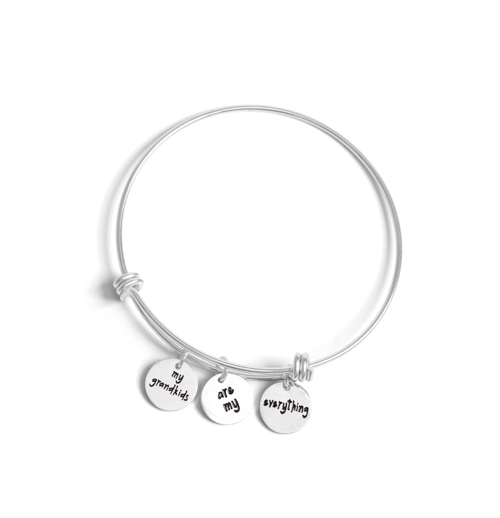 My Grandkids Stainless 3 Charm Bracelet