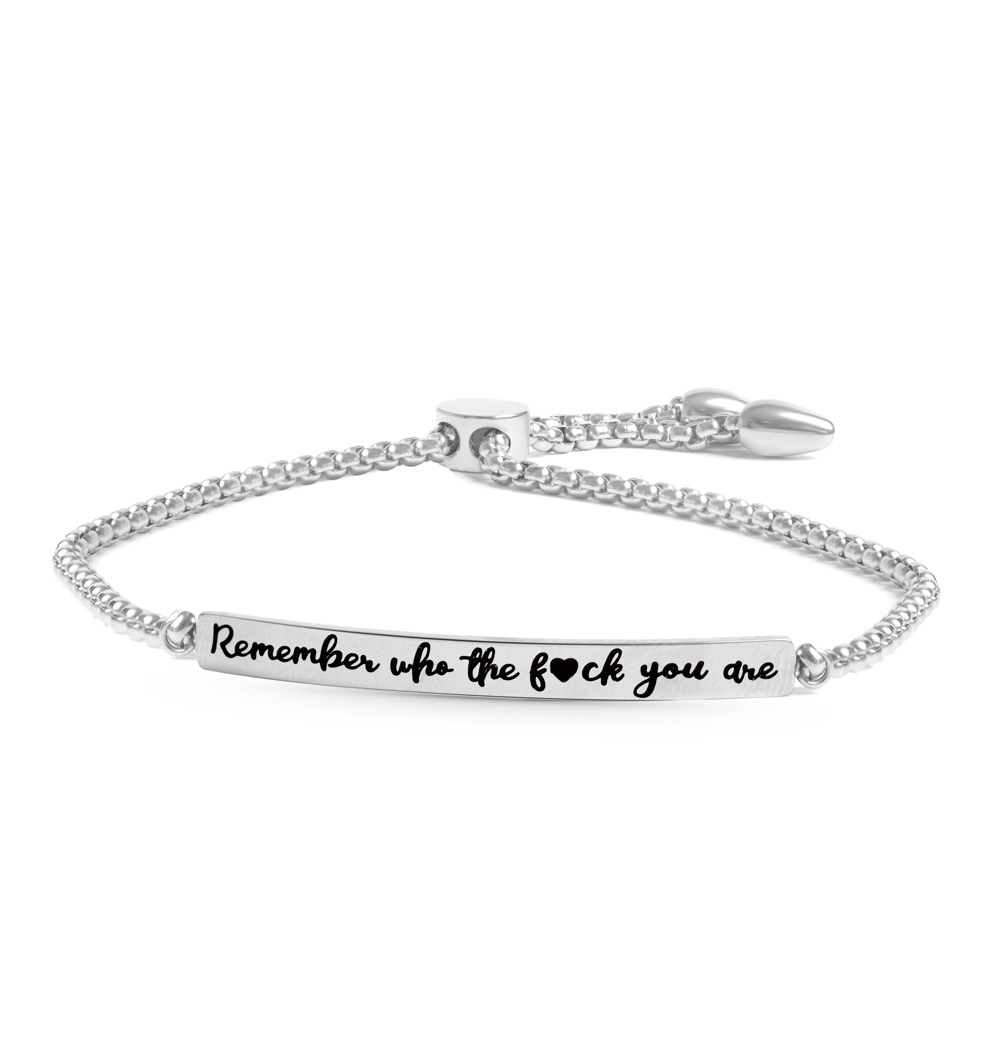 Remember Who Stainless Drawstring Bracelet