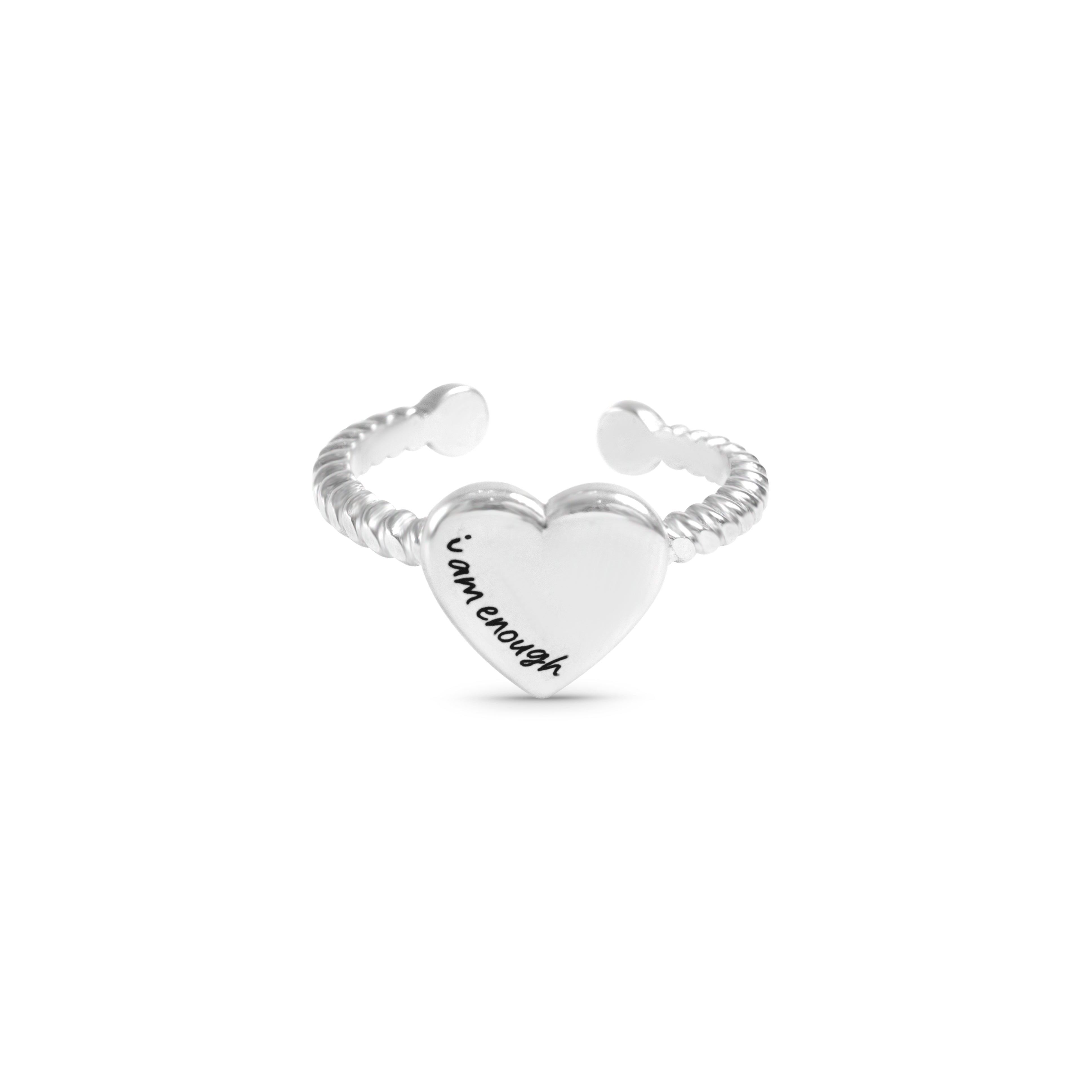 Stainless I Am Enough Heart Ring