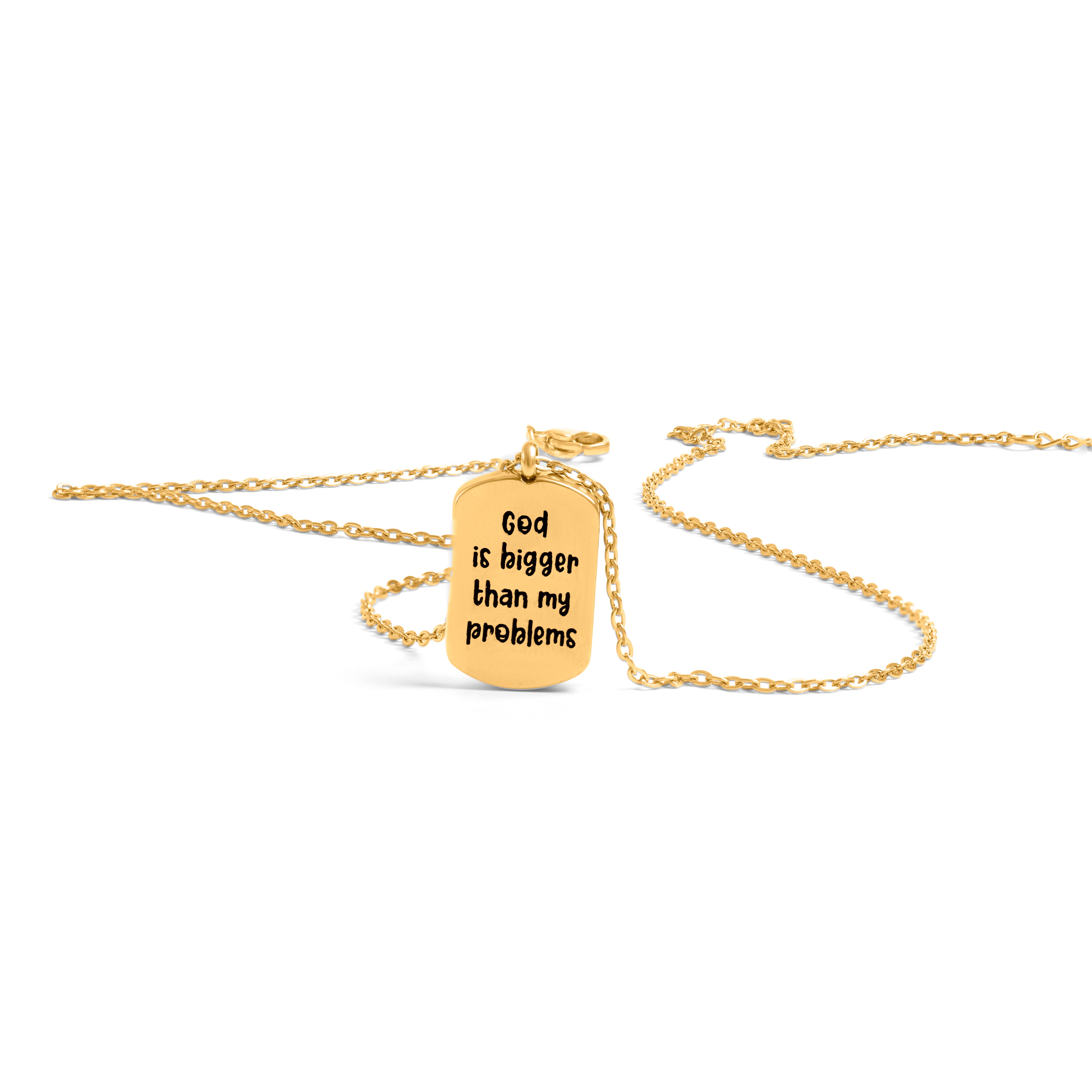 God is Bigger Gold Necklace