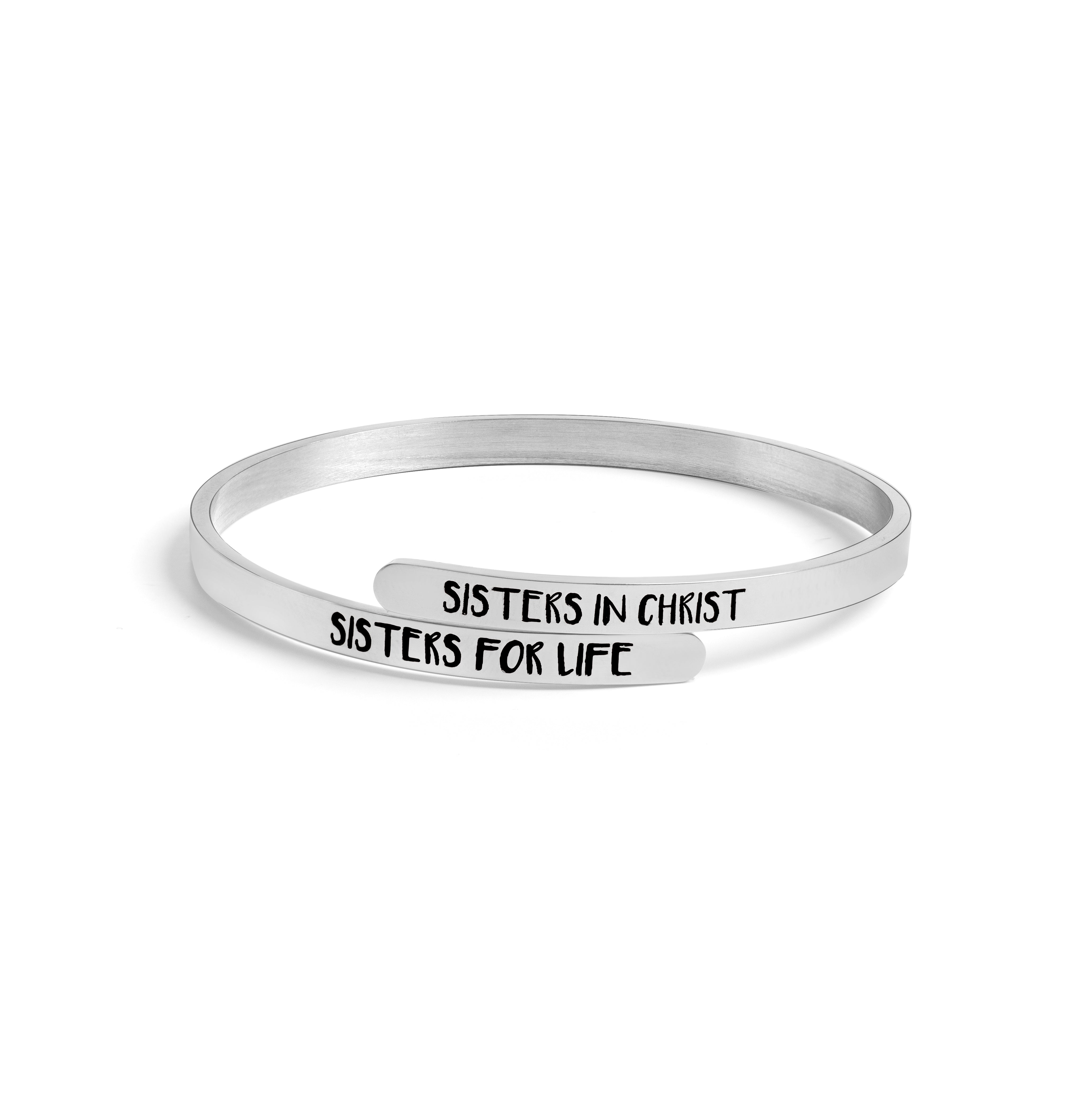 Sisters in Christ Bangle Bracelet