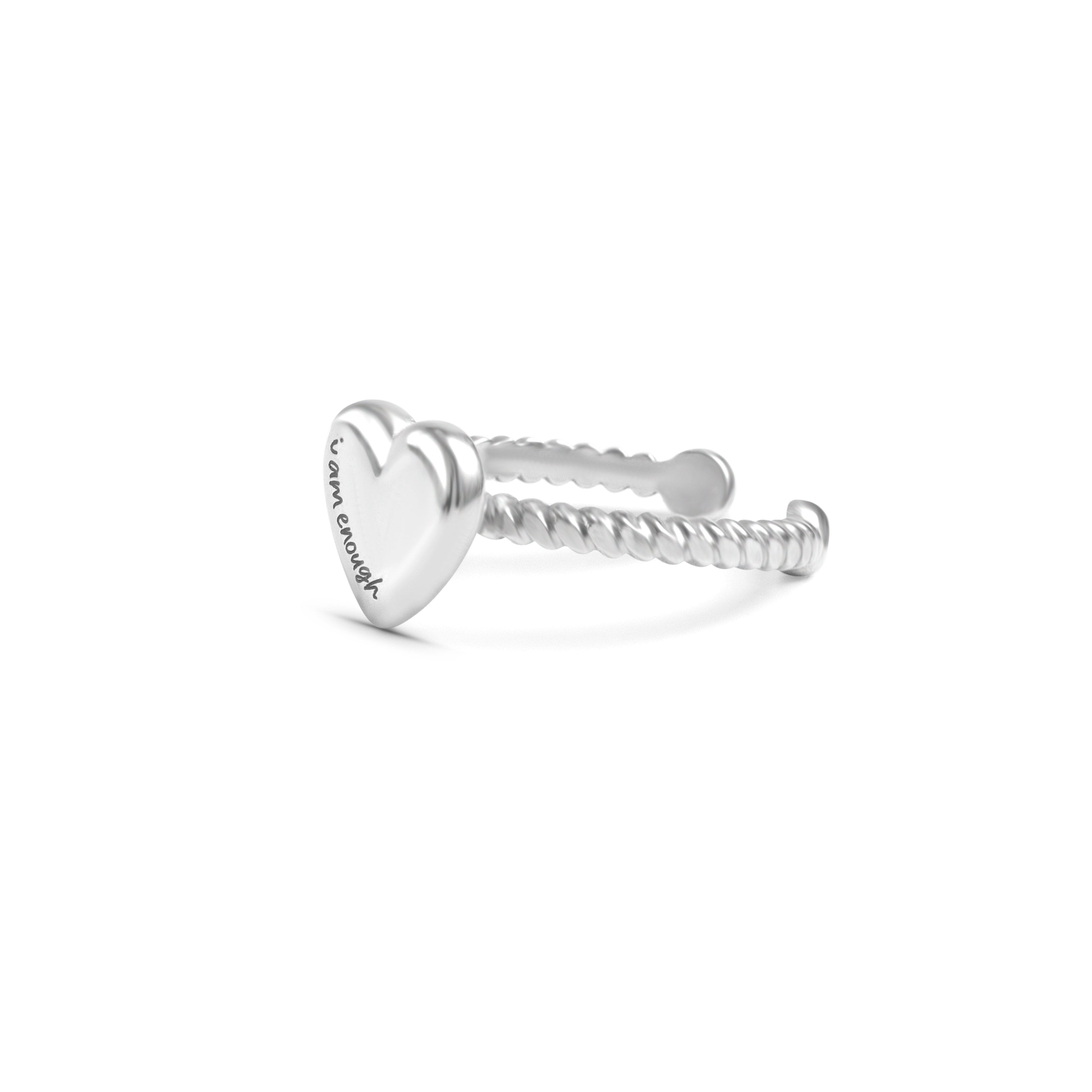 Stainless I Am Enough Heart Ring