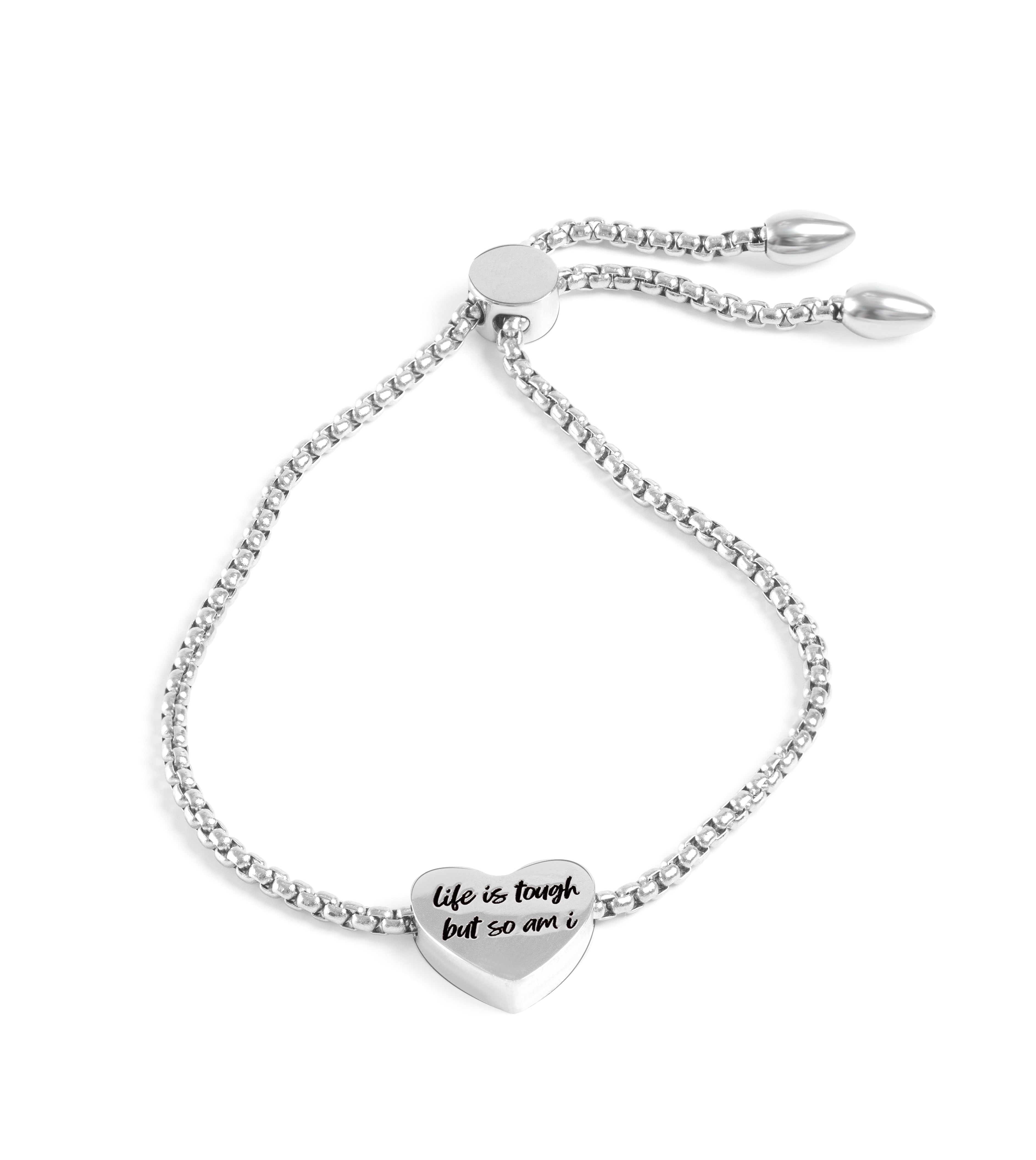 Life is Tough Stainless Drawstring Bracelet