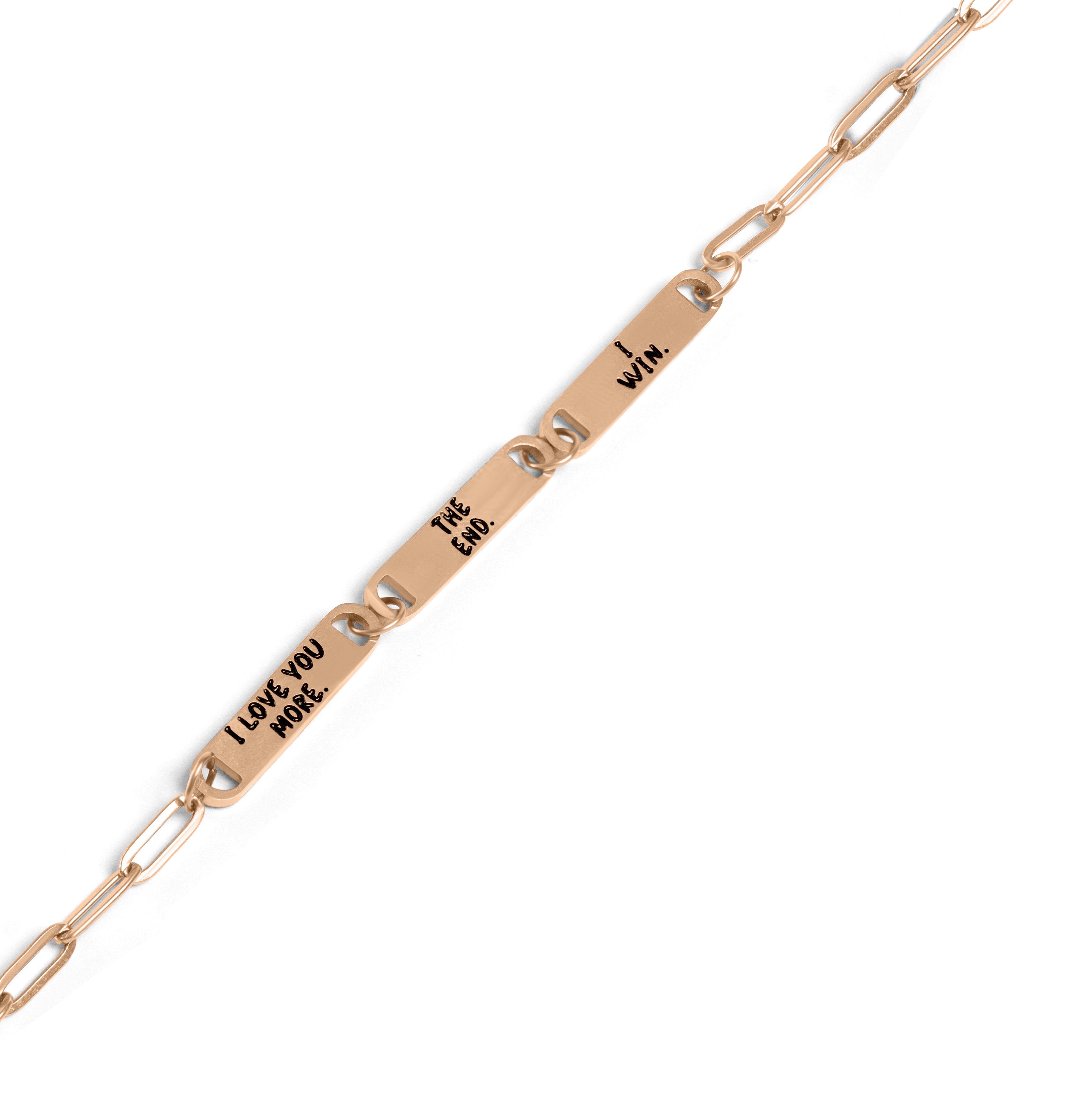 I Love You More Rose Gold 3 Plate Bracelet