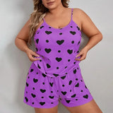 Plus Size Heart Nightwear Set (8 Colors)