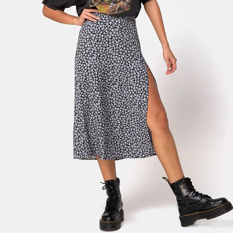 High Waist Printed Skirt