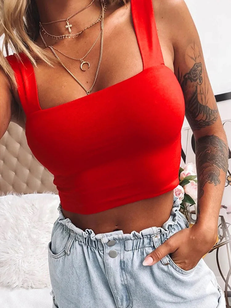 Square Neck Crop Top (5 Colors)