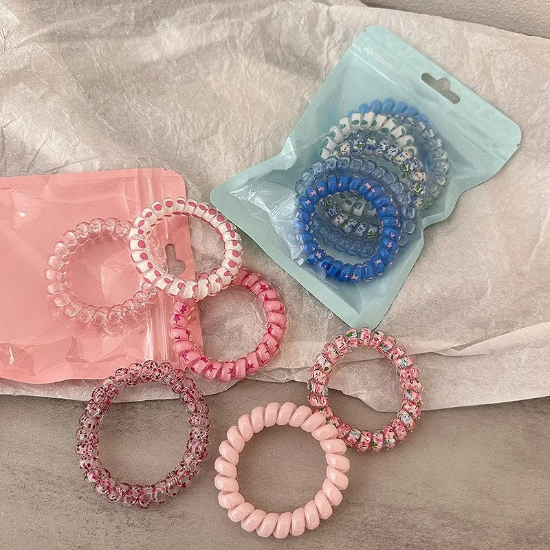 6 Pieces Telephone Wire Hair Tie