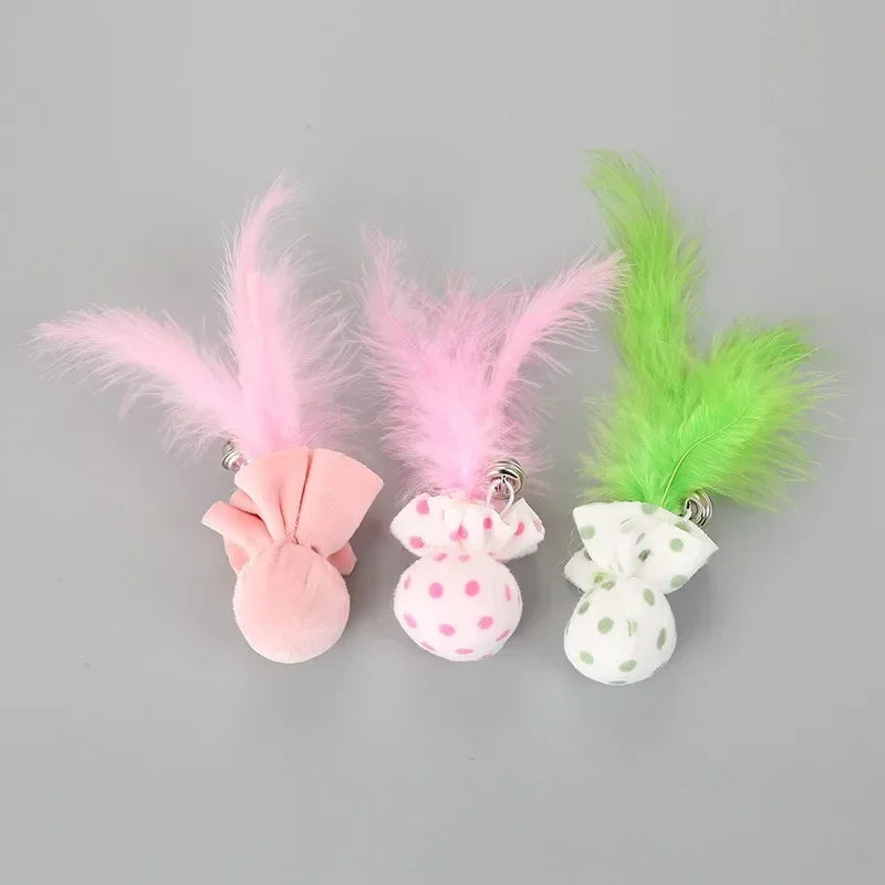 Plush Ball Feather Pet Toy