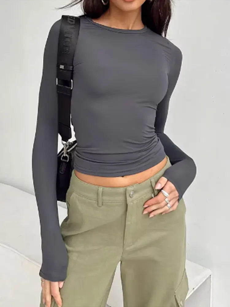 Long Sleeves Crop Top (3 Colors)