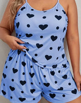 Plus Size Heart Nightwear Set (8 Colors)