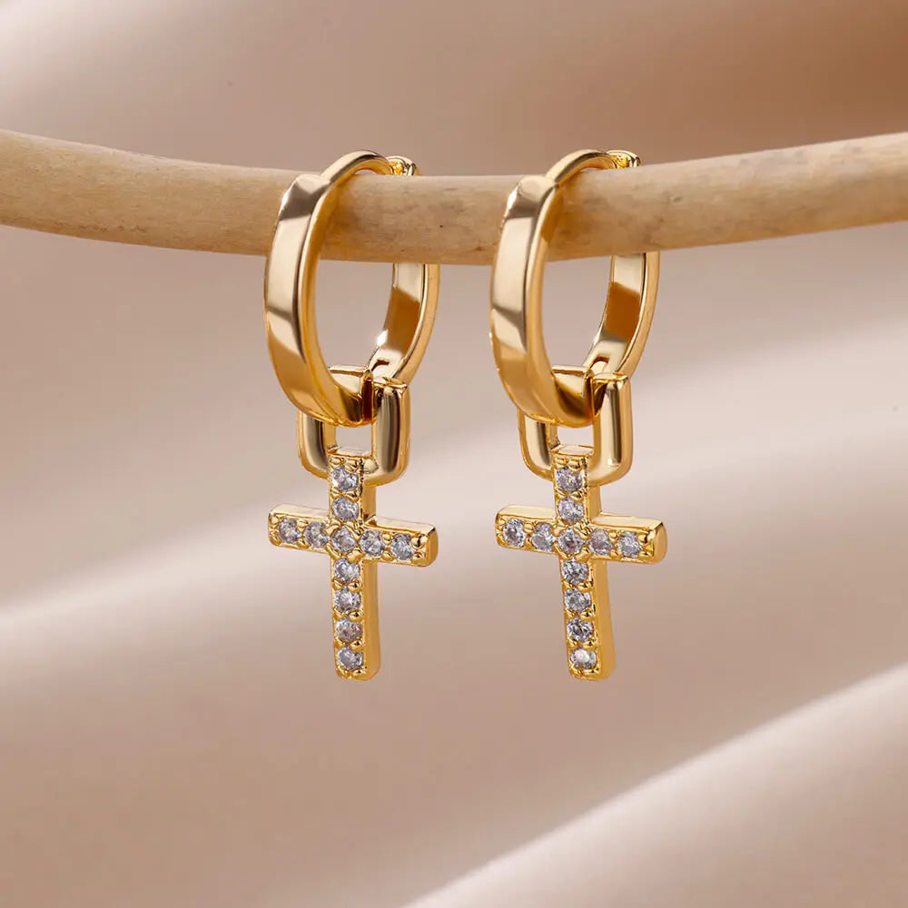 Cross Dangle Earrings