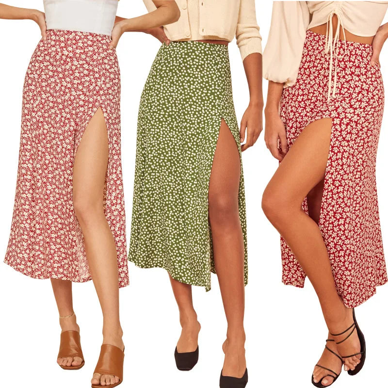 High Waist Printed Skirt