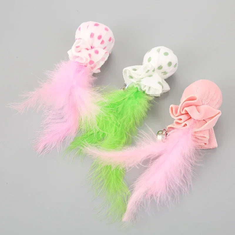 Plush Ball Feather Pet Toy