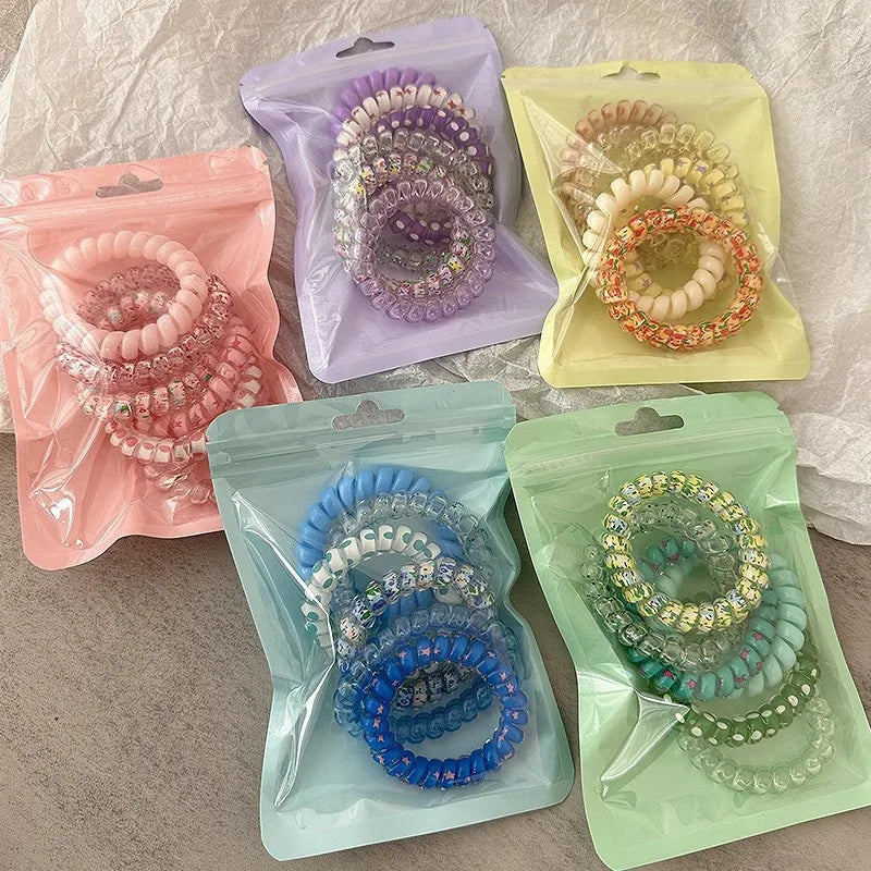 6 Pieces Telephone Wire Hair Tie