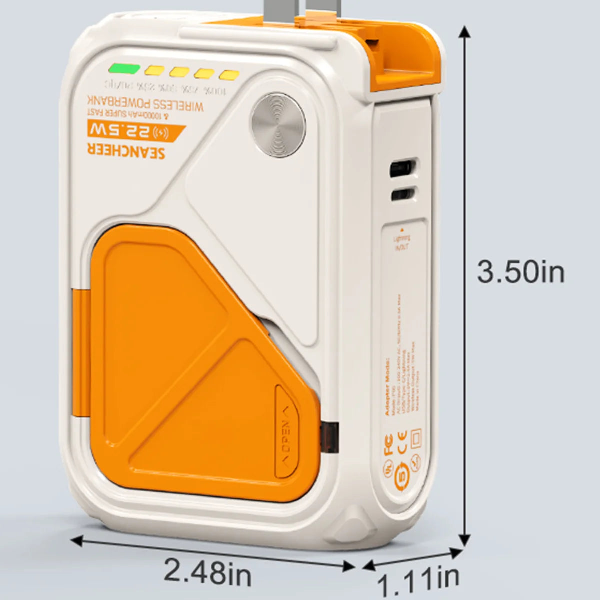 6 in 1 Orange Powerbank (10000 mAh)