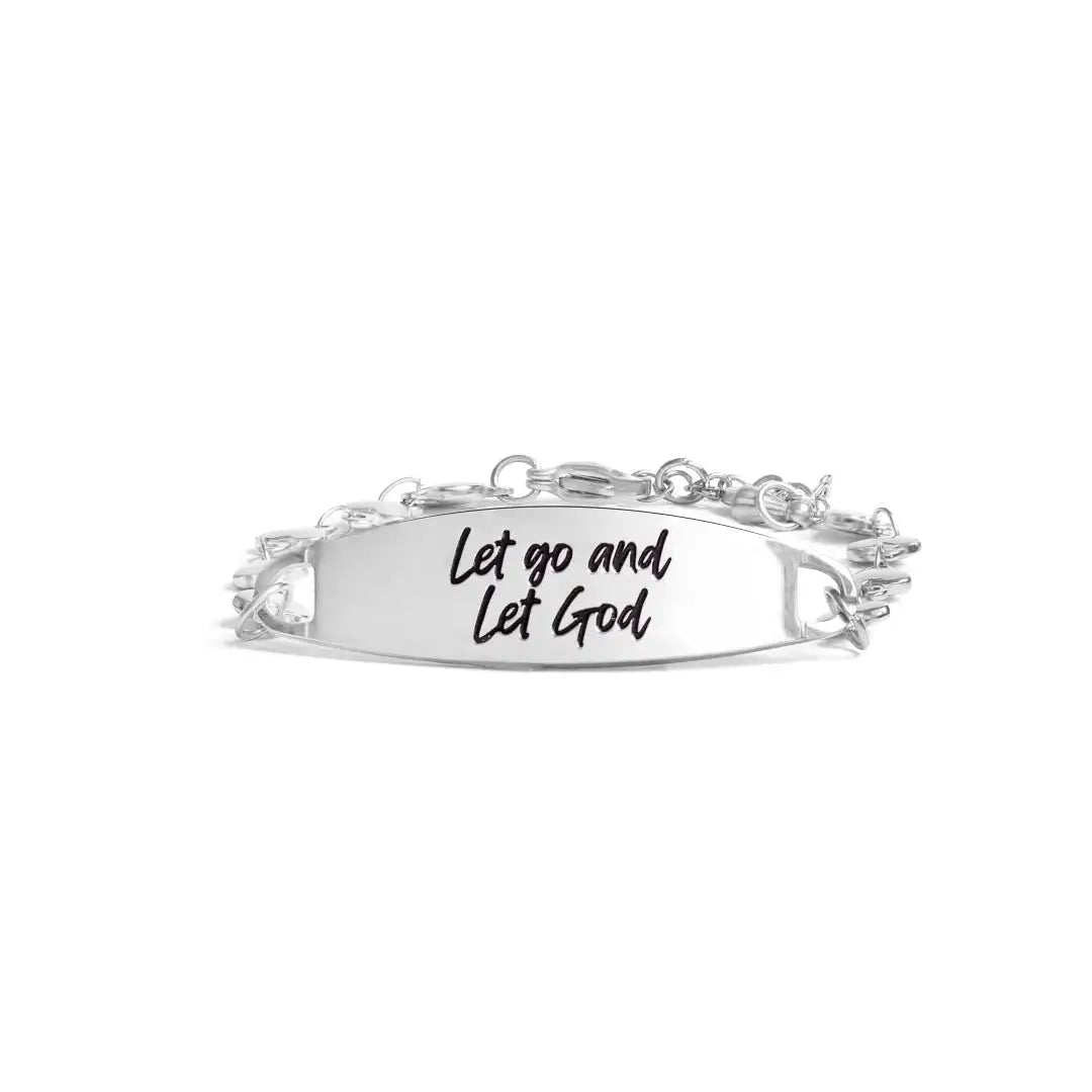 Let Go And Let God Bar Heart Bracelet - Exclusive Price