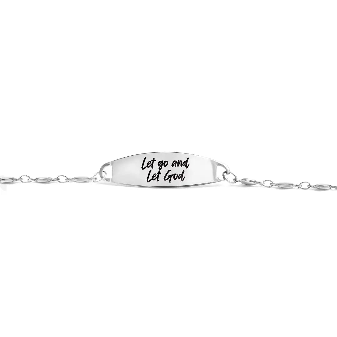 Let Go And Let God Bar Heart Bracelet - Exclusive Price