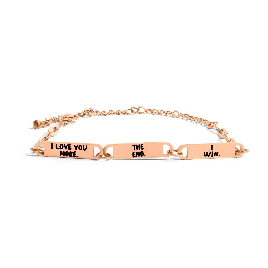 I Love You More Rose Gold 3 Plate Bracelet - Exclusive Price