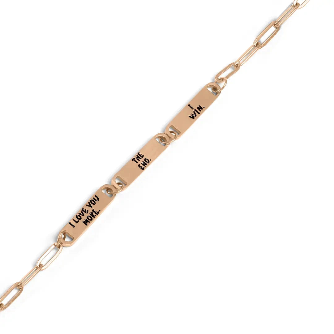 I Love You More Rose Gold 3 Plate Bracelet - Exclusive Price