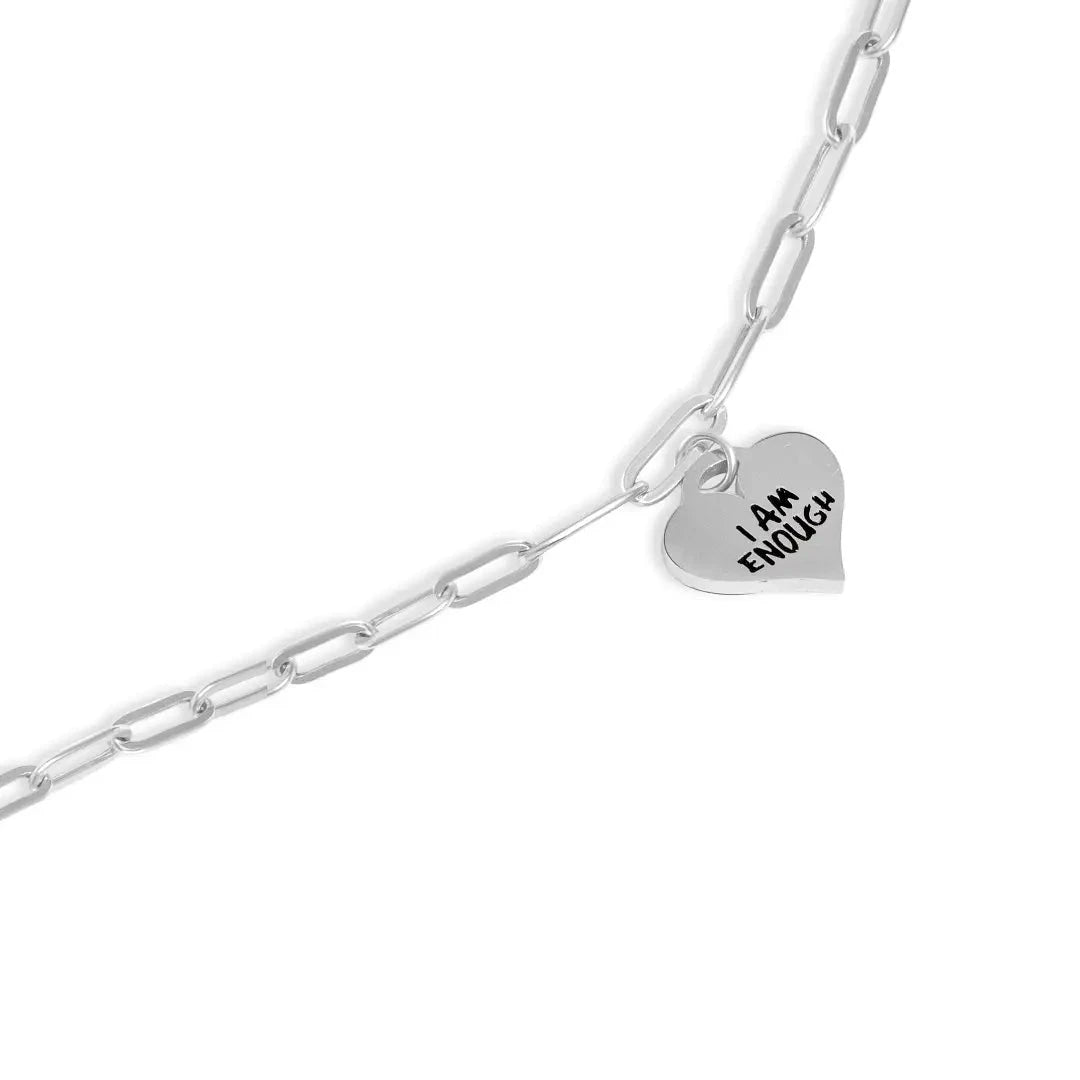 I Am Enough Heart Paperclip Bracelet - Exclusive Price