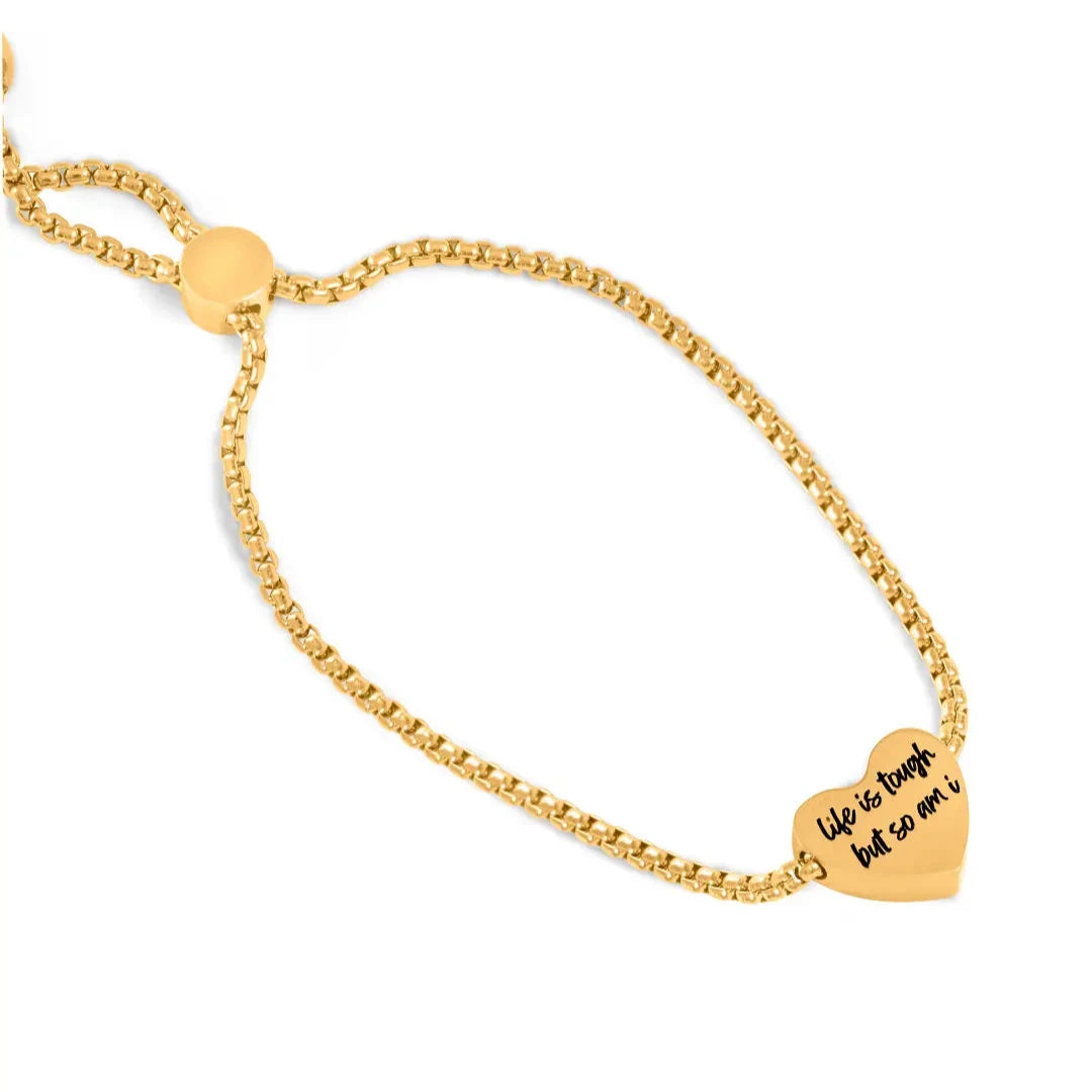 Life is Tough Gold Drawstring Bracelet - Exclusive Price