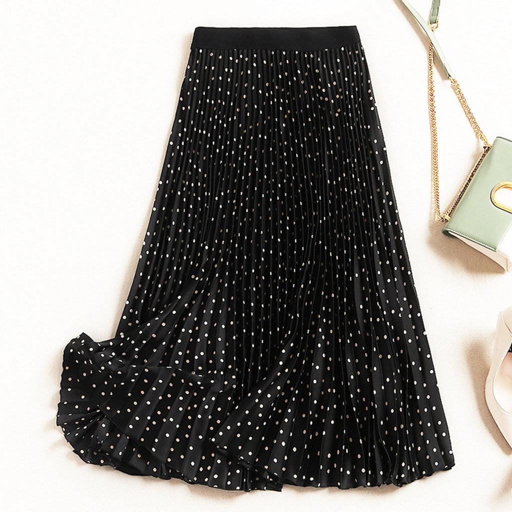 Polka Dot Pleated Skirt (2 Colors)