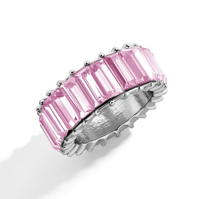 Baguette Eternity Ring (16 Colors)