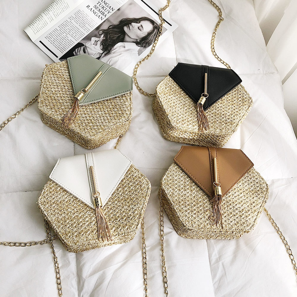 Hexagon Rattan Bag