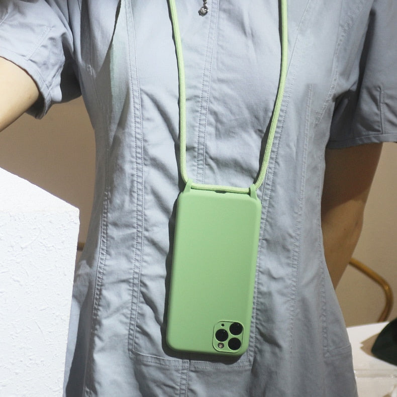 Plain iPhone 13 Case with Strap (13 Colors)