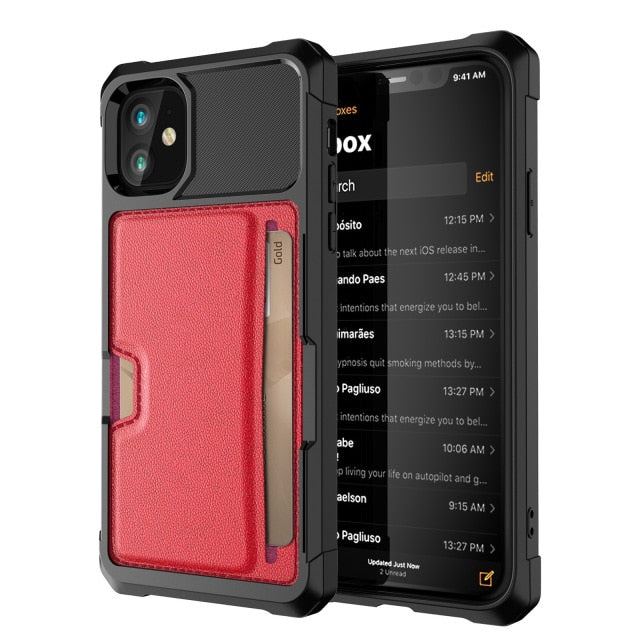 iPhone Leather Case with Card Holder (5 Variants)