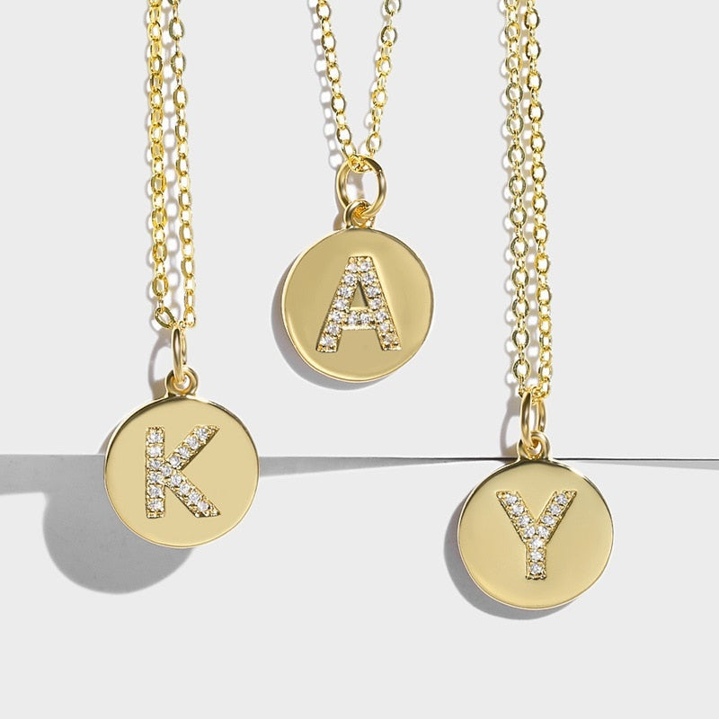 Round Letter Necklace