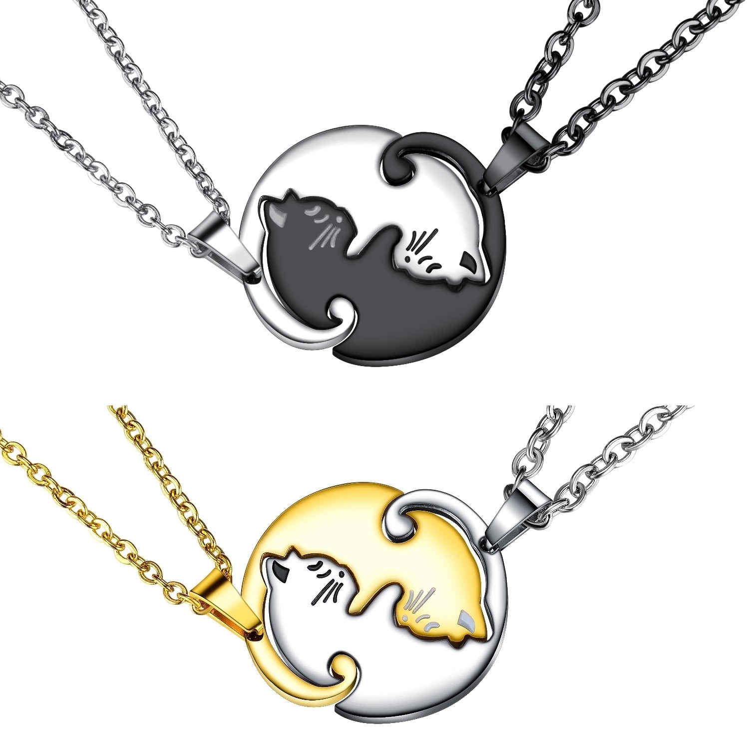 Cat Couple Necklace (2 Pieces)