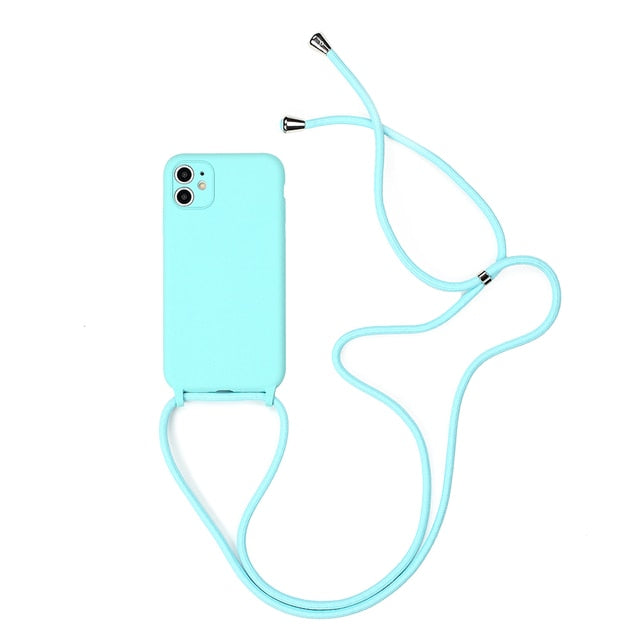 Plain iPhone 13 Case with Strap (13 Colors)