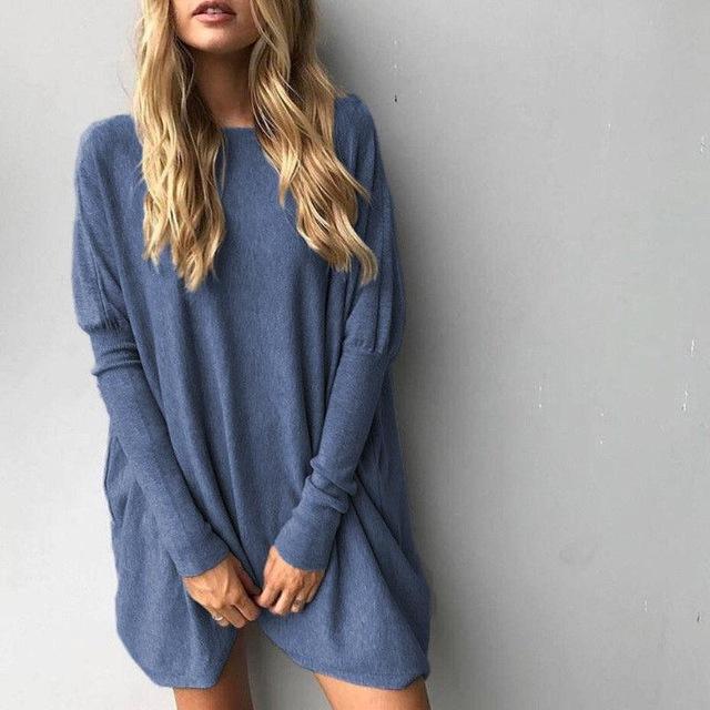 Long Sweater Fem Things Blue M